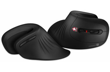 CONNECT IT FOR HEALTH CMO-2900-BK černá / Ergonomická vertikální bezdrátová myš / 1600DPI / 6 tlačítek / 2.4GHz / 1x AA