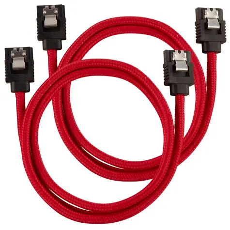 Corsair Premium Sleeved SATA 6Gbps kabel rovný 60cm červená (2ks)