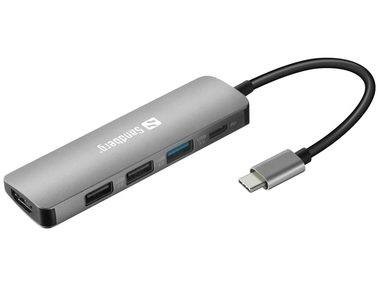 Sandberg USB-C dokovací stanice / HDMI / 1xUSB 3.0 / 2xUSB 2.0 / Power Delivery 100W