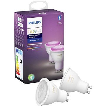 Philips Hue White and Color ambiance 2x 5.7W / GU10 / chytrá LED žárovka / 350 lm / BT&Wi-Fi / stmívatelná