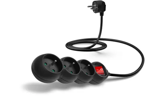 CONNECT IT prodlužovací kabel 230 V 3 zásuvky 1.5 m s vypínačem (černá)