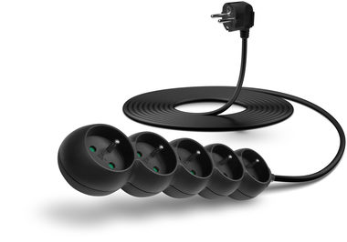 CONNECT IT prodlužovací kabel 230 V 5 zásuvek 5 m bez vypínače (černá)