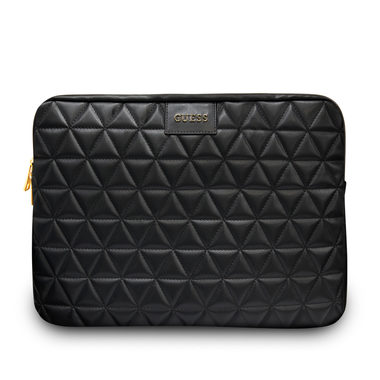 GUESS Quilted pouzdro pro notebook 13" černá / EKO kůže