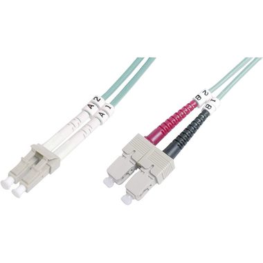 DIGITUS Fiber Optic Patch Cord LC na SC Multimode 50&125 µ 2m / OM3 / Duplex