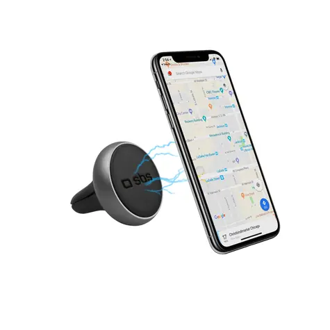SBS MID ROUND Držák do auta černá / magnetický / do mřížka / univerzální pro smartphony