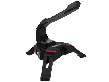 Sandberg 2v1 USB Hub Bungee / 4x USB-A 2.0 + 1x microUSB / rameno pro vedení kabelu / černá