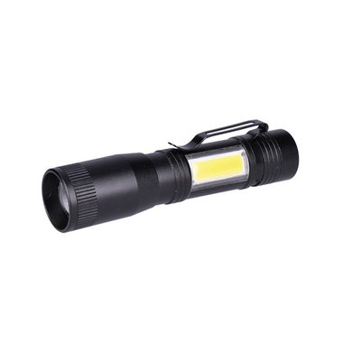 Solight WL115 LED kovová svítlna 3W + COB černá / 150 + 60lm / AA 