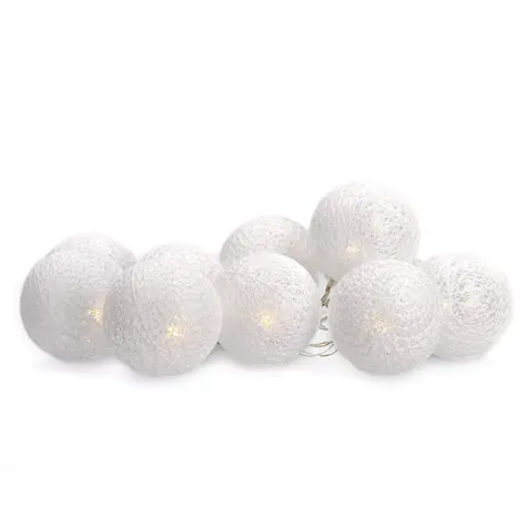 Solight 1V201 LED řetěz vánoční koule bavlněné / 10LED / 1m / 2x AA / IP20