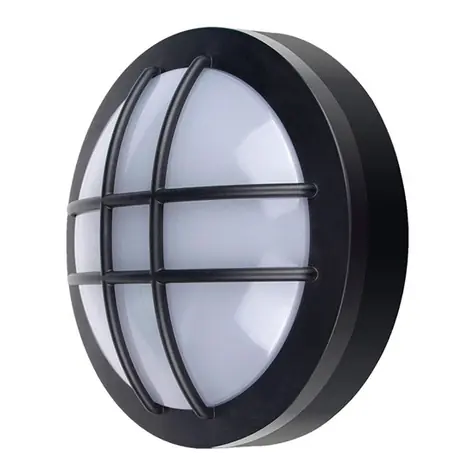 Solight WO753 LED venkovní osvětlení kulaté s mřížkou / 13W / 910lm / 4000K / IP65 / 17cm / černá