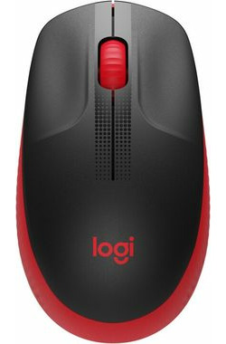 Logitech M190 červená / optická bezdrátová myš / 1000 DPI / USB přijímač / 3 tlačítka