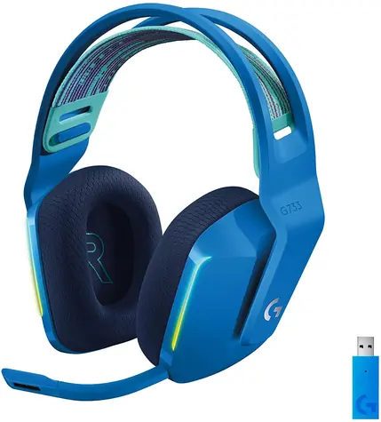 Logitech G733 Lightspeed modrá / bezdrátová sluchátka / mikrofon / RGB / USB LIGHTSPEED přijímač