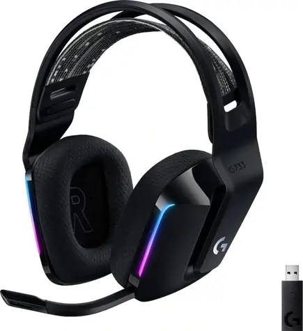 Logitech G733 Lightspeed černá / bezdrátová sluchátka / mikrofon / RGB / USB LIGHTSPEED přijímač