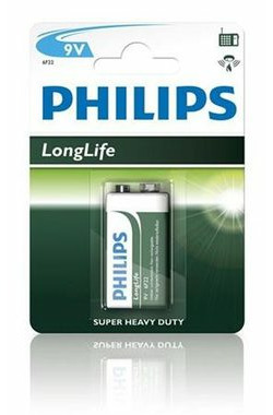 Philips baterie 9V zinkochloridová - 1ks blister