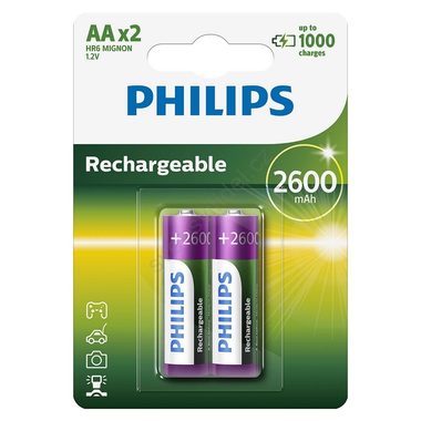 Philips dobíjecí baterie AA 2600mAh, NiMH - 2ks