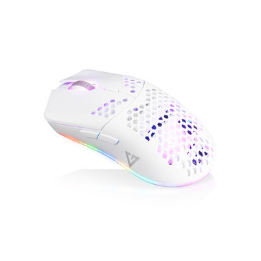 MODECOM Volcano SHINOBI 3327 bílá / optická myš / 6200DPI / USB / 6 tlačítek / LED podsvícení