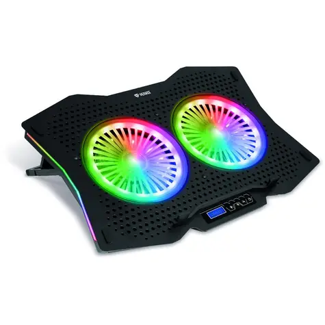 YENKEE YSN 310 černá / chladicí podložka pro Notebook / LCD displej / RGB / až do 15.6"