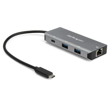 StarTech HB31C2A1CGB USB Hub šedá / 2x USB-A / 1x USB-C / 1x RJ-45 / 10 Gbs