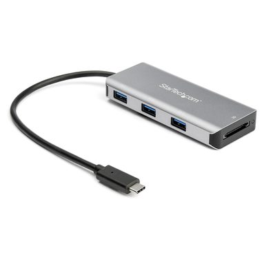 StarTech USB-A Hub 3 porty & SD slot šedá / 3x USB-A / SD slot / 10 Gbs 
