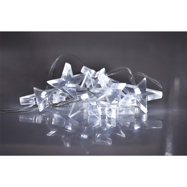 Solight 1V52-W LED vánoční řetěz hvězdy 1.5m / 10x LED / 2x AA / bílé světlo