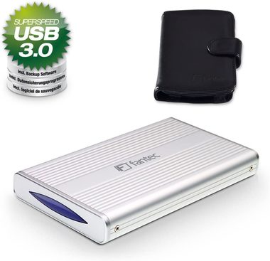 Fantec DB-228U3 stříbrná / rámeček pro 2.5" HDD / SATA / USB 3.0 