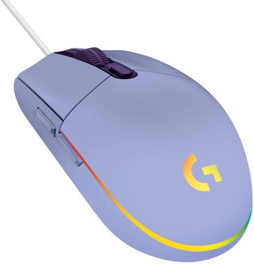 Logitech G203 Lightsync fialová / herní drátová myš / 8000 DPI / 6 tlačítek / RGB Lightsync / 2.1m