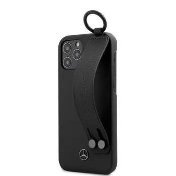 Mercedes Leather Hand Strap Pouzdro pro Apple iPhone 12 mini černá