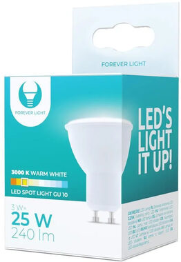 Forever LED žárovka GU10 3W / 4500K / 245 lm / neutrální bílá
