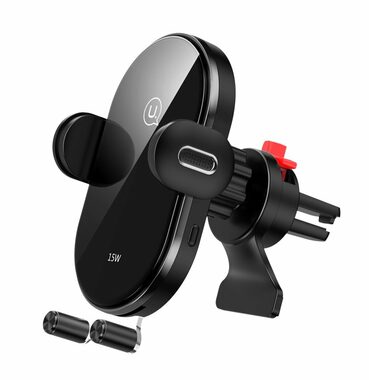 USAMS CD131 Automatic Coil Držák do Auta vč. Bezdrátového nabíjení 15W černá