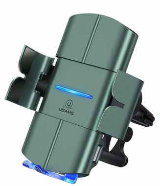 USAMS CD132 Automatic Coil Air Con. Držák do Auta vč. Bezdrátového nabíjení 15W černá