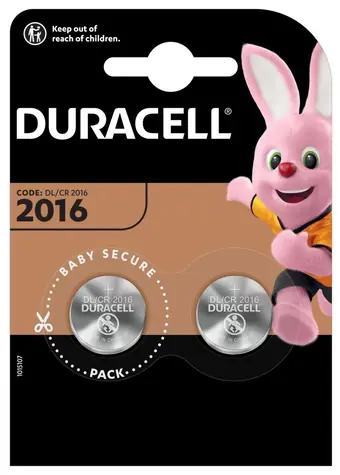 DURACELL - LI knoflíková baterie CR2016 2 ks