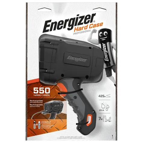 Energizer Hard Case Profesional Spot LED 1000lm / Svítilna / Dosvit: až 550 metrů / 6x nabíjecí AA NiMh