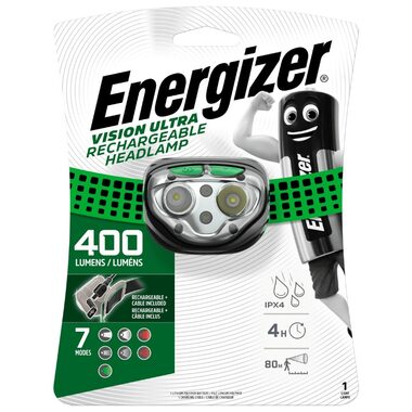Energizer Headlight Vision Rechargeable 400lm / čelová svítilna / Dosvit: až 80 metrů 