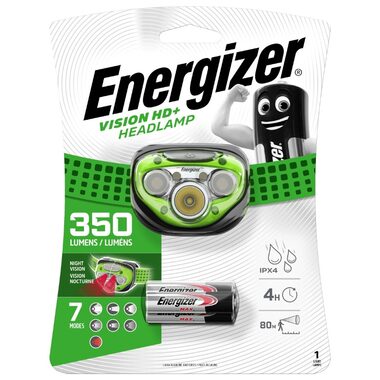 Energizer Headlight Vision HD+ 350lm / čelová svítilna / Dosvit: až 80 metrů / 3xAAA 