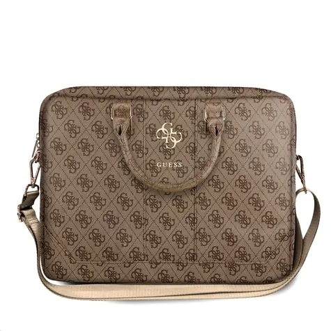 GUESS PU 4G Metal Logo Computer Bag 15-16" hnědá
