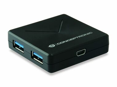 Conceptronic HUBBIES02B USB hub / 4x USB-A 3.0 / odpojitelný USB kabel