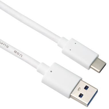 PremiumCord propojovací USB 3.0 kabel s konektory USB-C - USB-A bílá 0.5m