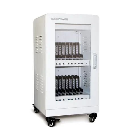 RealPower Powerstation 20 bílá / nabíjecí skříň pro 20 zařízení / 480W