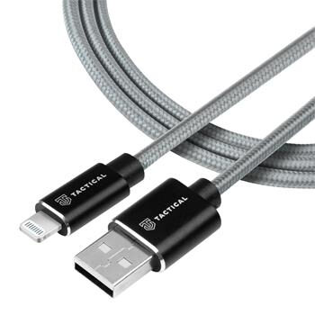 Tactical Fast Rope Aramid Cable USB-A - Lightning MFI 1m šedá