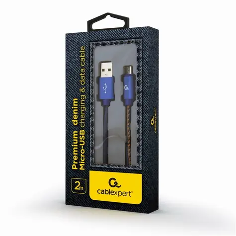 Gembird CC-USB2J-AMMBM-2M-BL Micro USB kabel 2 m modrá / USB-A (M) - Micro USB (M)