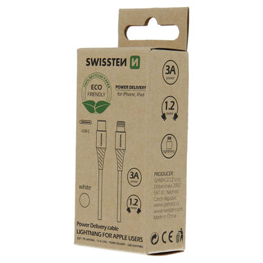 SWISSTEN datový kabel USB-C - LIGHTNING 1.2m bílá (ECO BALENÍ)