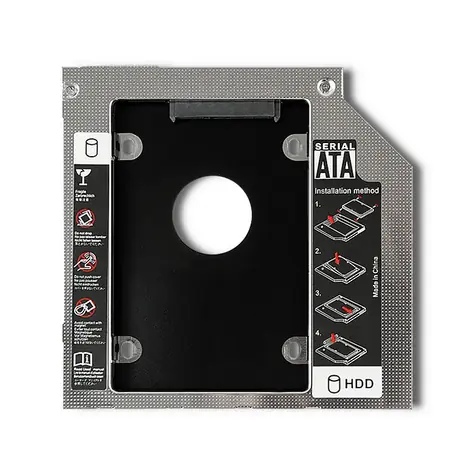 Qoltec HDD rámeček pro notebooky 2.5" SATA černá / 122 x 122 x 9.5 mm