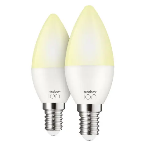 Niceboy ION SmartBulb AMBIENT E14 (2 ks) / LED / E14 / 5.5W / 470 lm / 2700-6500K / Wi-Fi