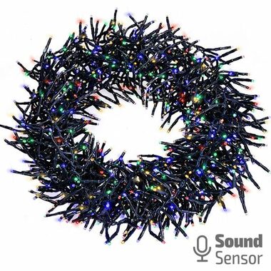 Solight LED venkovní vánoční řetěz s dálkovým ovládáním a zvukovým senzorem / Cluster / 576 LED / 8 funkcí, časovač
