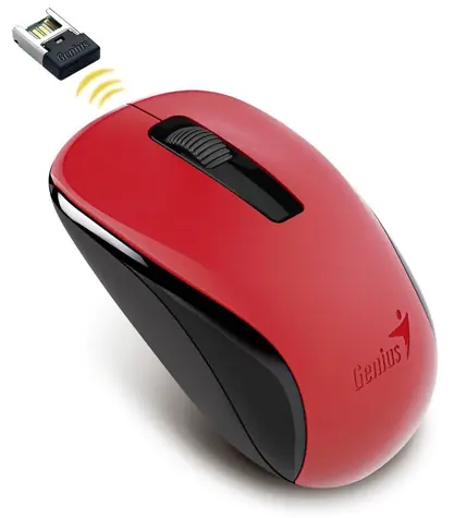 Genius NX-7005 Bezdrátová myš červená / Optická bezdrátová myš / 1200 DPI / USB přijímač / 1x AA