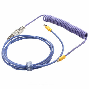 Ducky Premicord Horizon USB-C na USB-A fialová / spirálovitý / 1.8 m