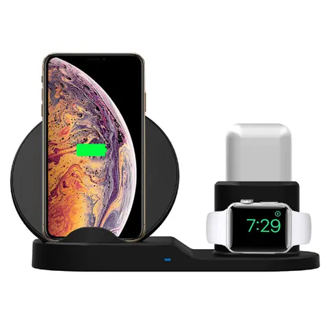 OEM 3v1 bezdrátová nabíječka pro telefon  Apple Watch a Airpods / 15 W / Qi