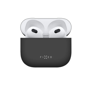 FIXED Silky Ultratenké silikonové pouzdro pro Apple Airpods 3 černá