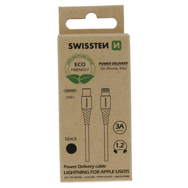 SWISSTEN datový kabel USB-C - LIGHTNING 1.2m černá  (ECO BALENÍ)
