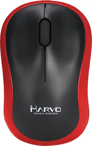 Marvo DWM100RD černo-červená / bezdrátová optická myš / 1200 DPI / 2.4GHz USB přijímač