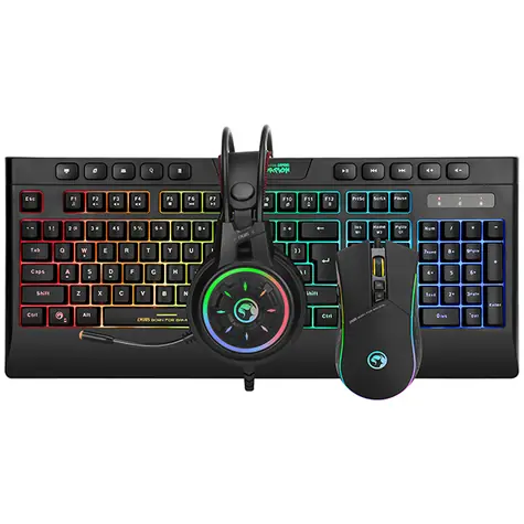 Marvo CM305 US Sada klávesnice & herní myš & sluchátka / US layout / RGB / drátový set